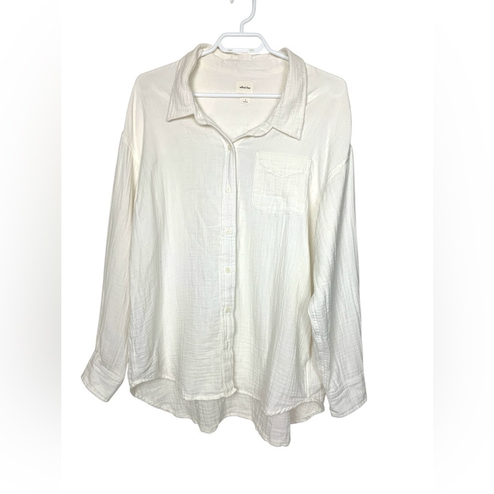 Wilfred Free 100% Organic Cotton Oversized Button Up Long Sleeve Shirt